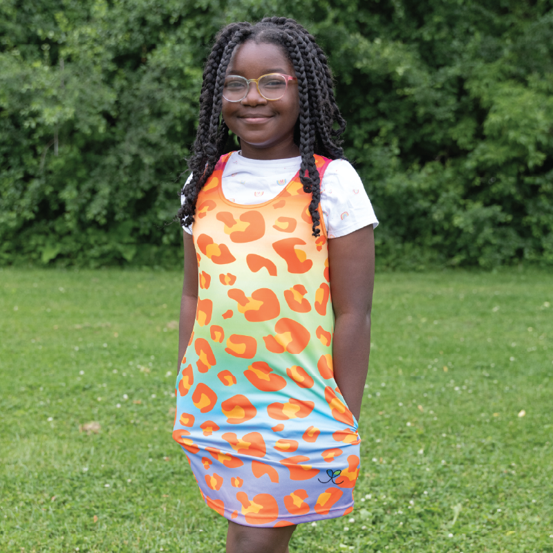 Amur Leopard Kids Rainbow tank dress