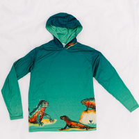 Marine Iguana Adult Long sleeve hooded shirt