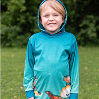 Marine Iguana Kids long sleeve hooded shirt