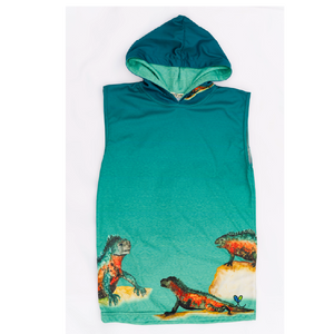 Marine Iguana Kids Sleeveless hooded shirt