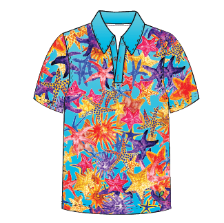 LIMITED EDITION- Sea Star Adult short sleeve button polo