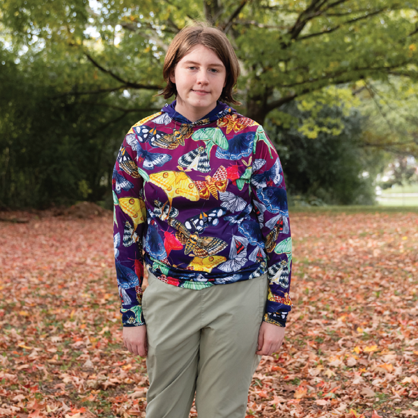 Moths Adult Long sleeve hooded shirt