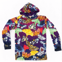 Moths Kids long sleeve hooded shirt