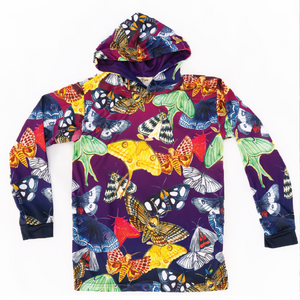 Moths Kids long sleeve hooded shirt