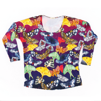 Moths Womens Long Sleeve Scoop Neck Shirt