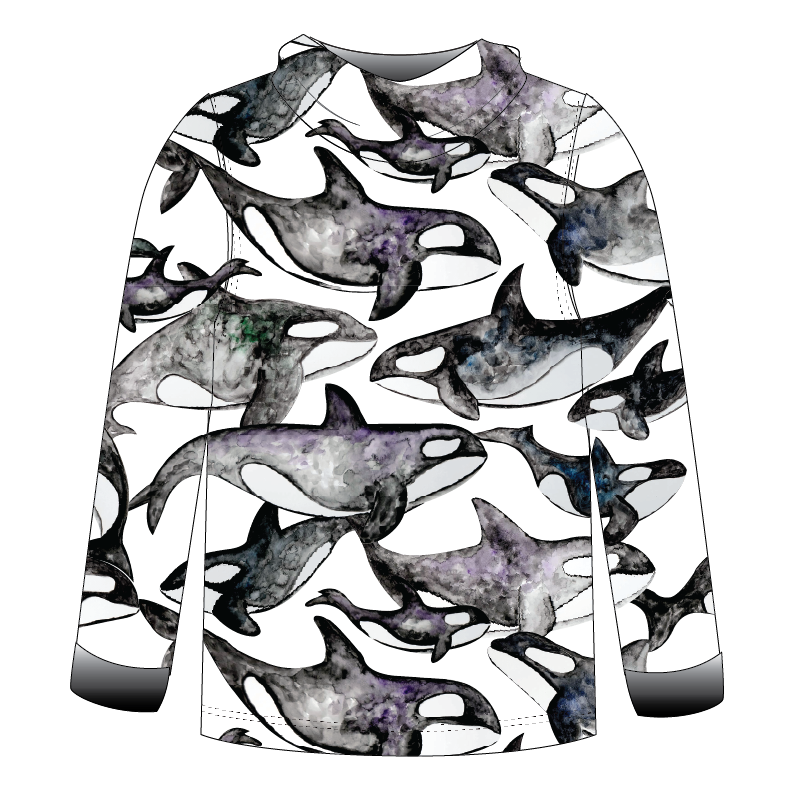 LIMITED EDITION- Orcas Kids long sleeve hooded shirt