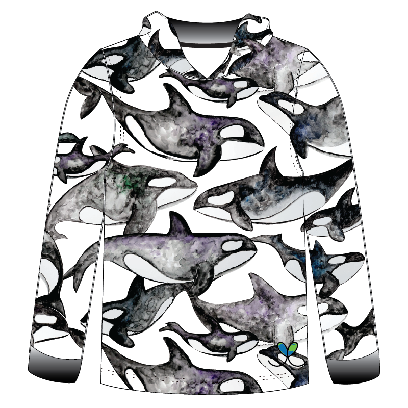 LIMITED EDITION- Orcas Kids long sleeve hooded shirt