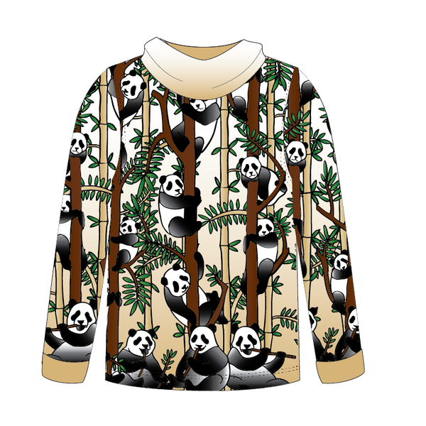 Panda Kids long sleeve hooded shirt