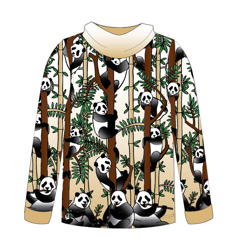 Panda Kids long sleeve hooded shirt