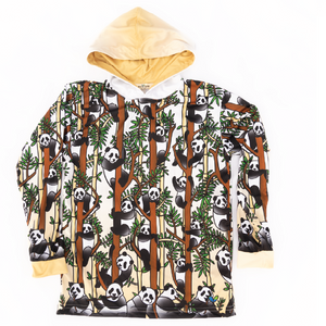Panda Kids long sleeve hooded shirt
