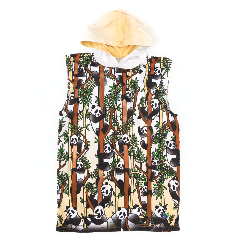 Panda Kids Sleeveless hooded shirt