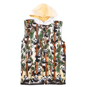 Panda Kids Sleeveless hooded shirt