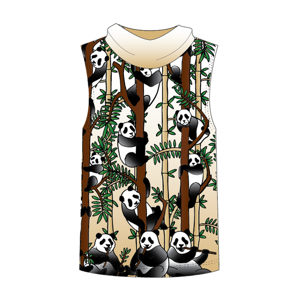 Panda Kids Sleeveless hooded shirt