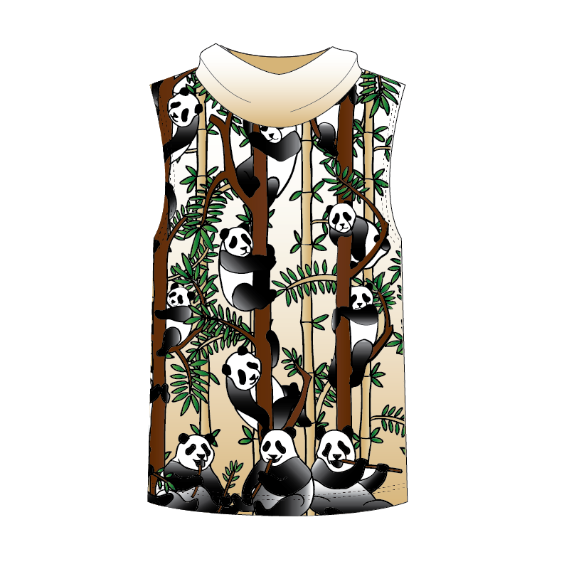 Panda Kids Sleeveless hooded shirt