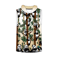 Panda Kids Sleeveless hooded shirt