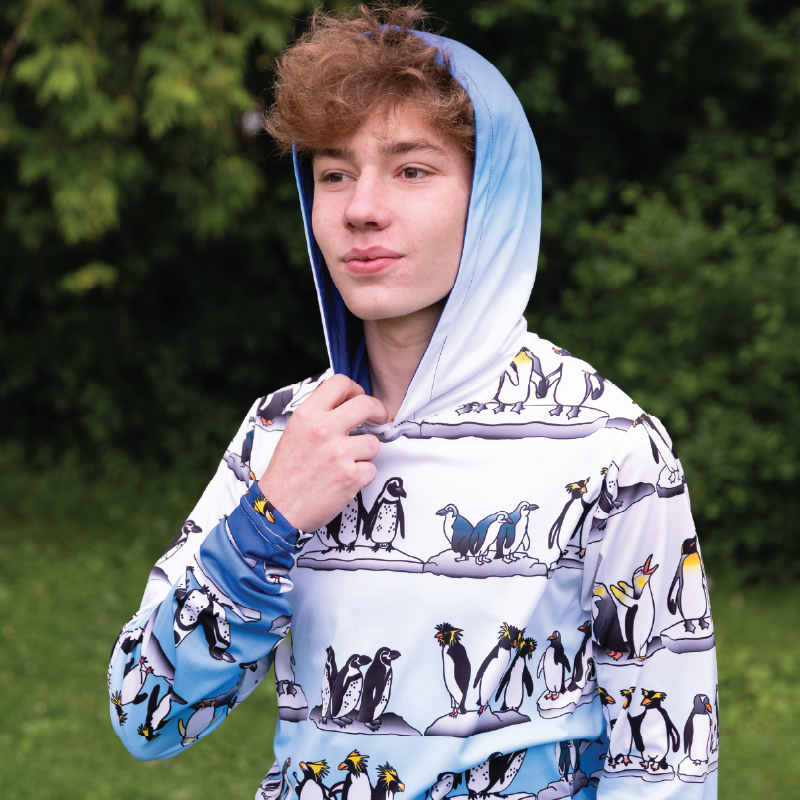 Penguin Adult Long sleeve hooded shirt