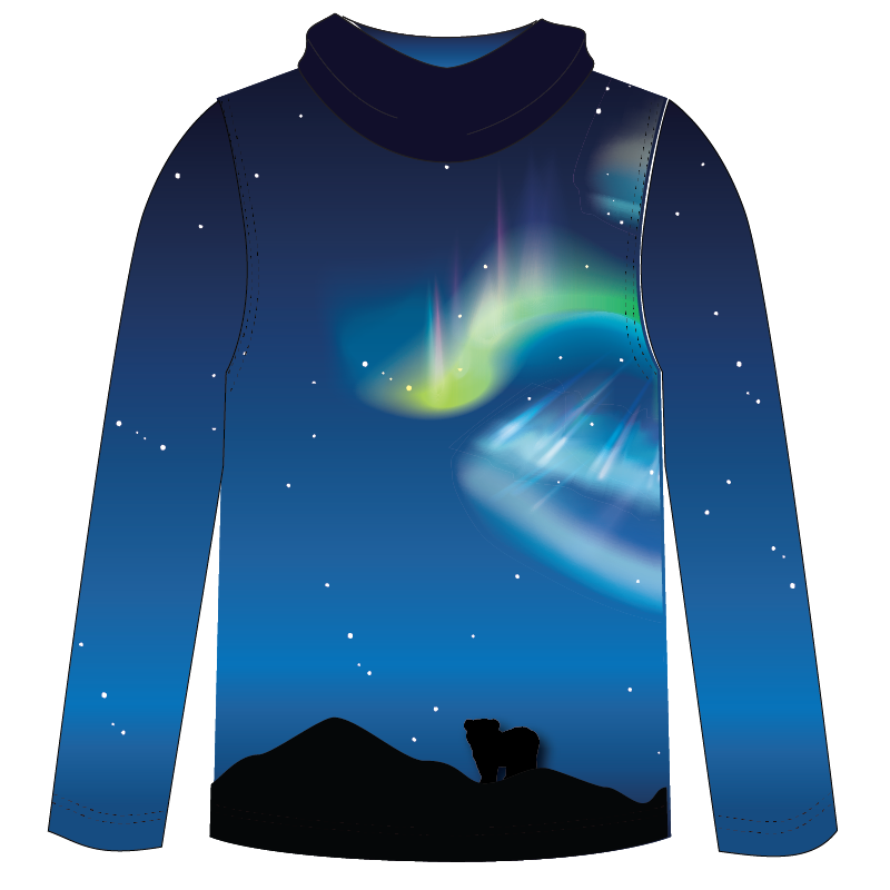Polar Bear Adult Long sleeve hooded shirt