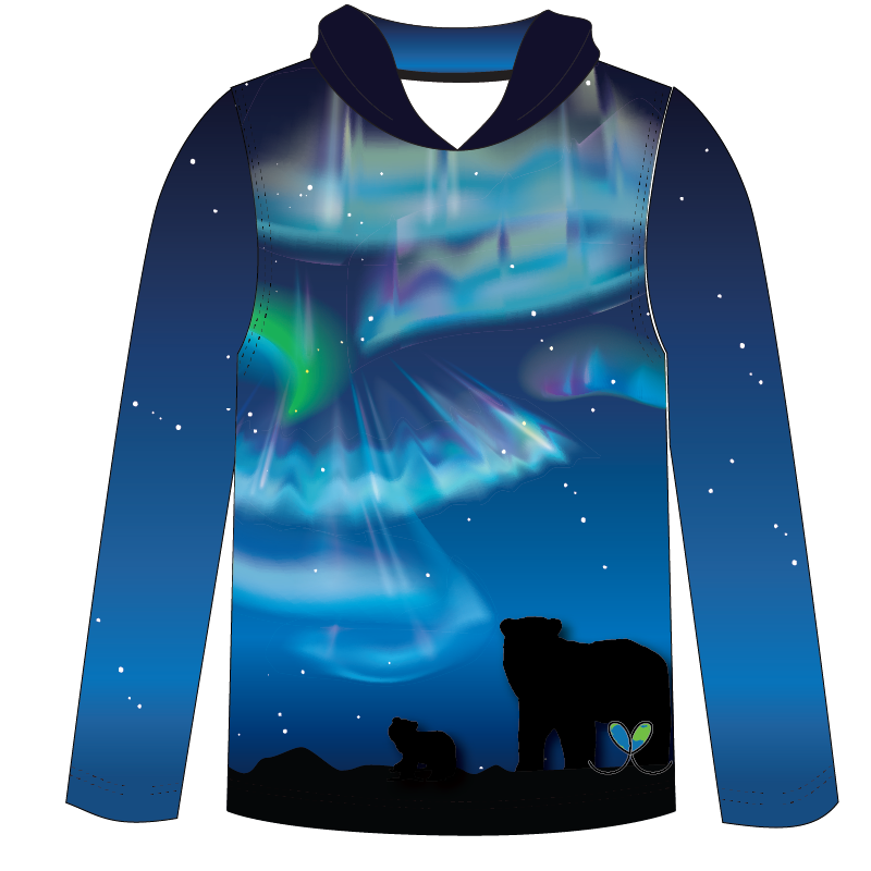Polar Bear Adult Long sleeve hooded shirt