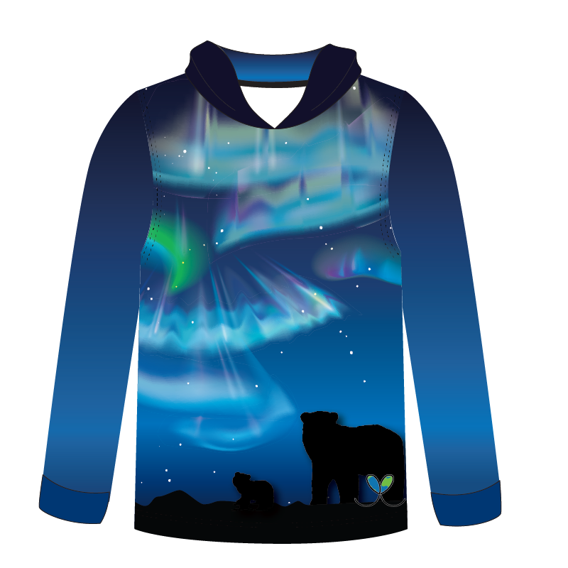 Polar Bear Kids long sleeve hooded shirt