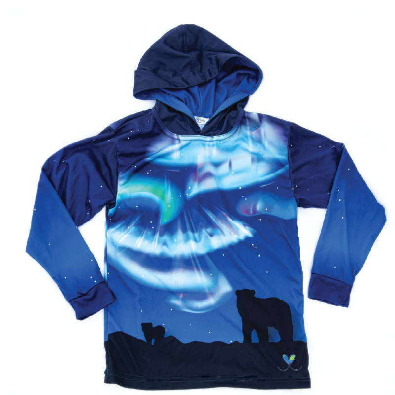 Polar Bear Adult Long sleeve hooded shirt