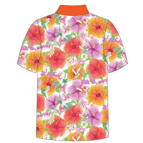 Hummingbird Adult short sleeve button polo