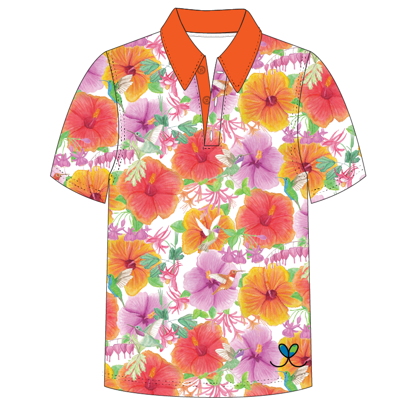 Hummingbird Adult short sleeve button polo