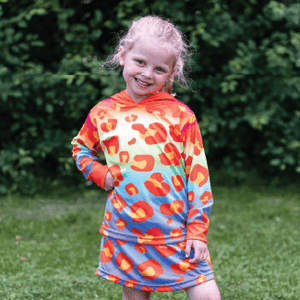 Amur Leopard Rainbow Kids long sleeve hooded shirt