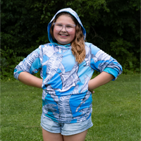 Sharks and Rays Adult Long sleeve hooded shirt