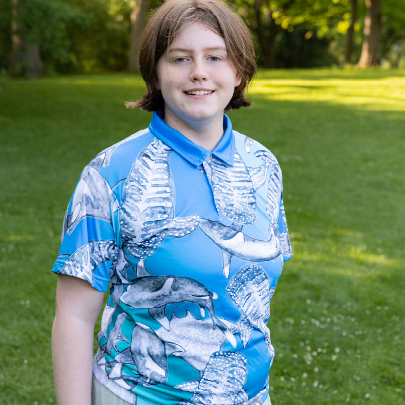 Sharks and Rays Adult short sleeve button polo