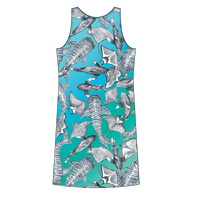 Sharks and Rays Kids tank dress with pockets