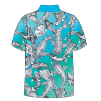 Sharks and Rays Adult short sleeve button polo