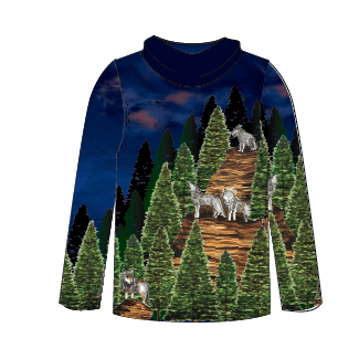 LIMITED EDITION- Wolf Adult Long sleeve hooded shirt