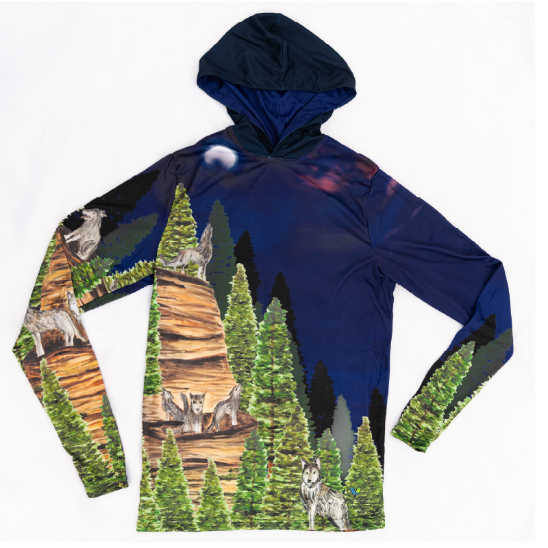 LIMITED EDITION- Wolf Adult Long sleeve hooded shirt