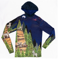 LIMITED EDITION- Wolf Adult Long sleeve hooded shirt