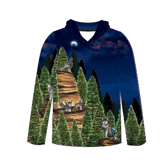 LIMITED EDITION- Wolf Adult Long sleeve hooded shirt