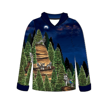 LIMITED EDITION- Wolf Kids long sleeve hooded shirt