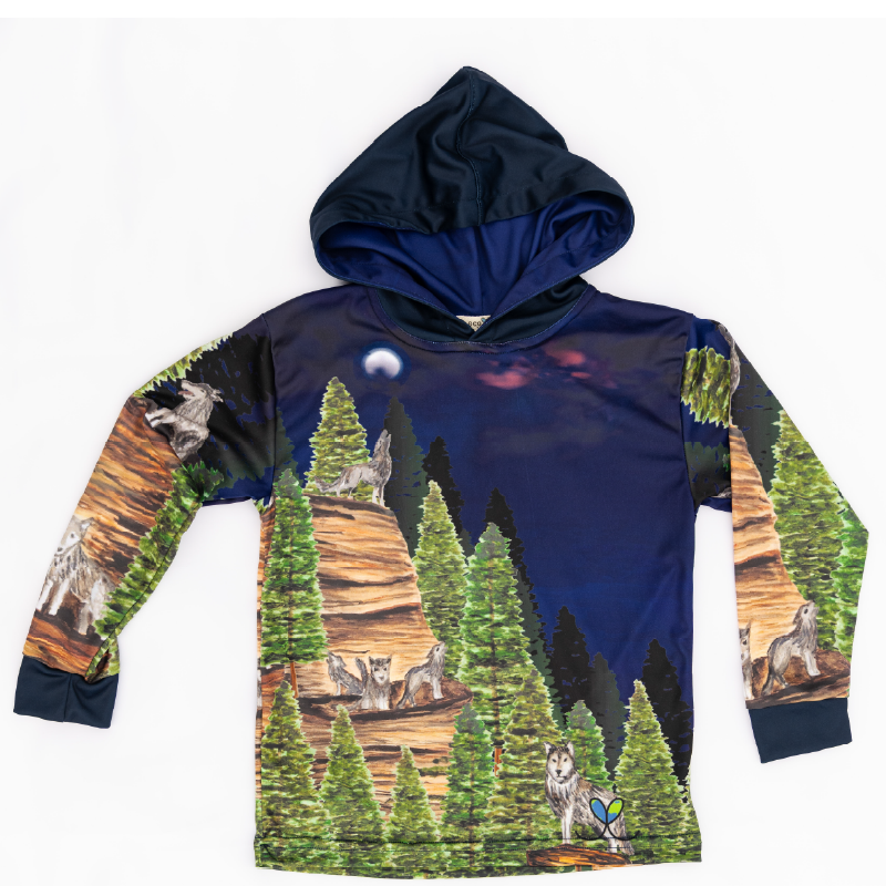 LIMITED EDITION- Wolf Kids long sleeve hooded shirt