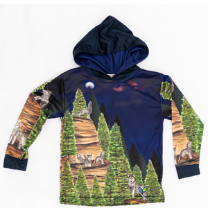 LIMITED EDITION- Wolf Kids long sleeve hooded shirt
