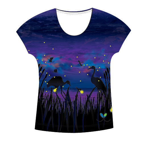 Fireflies Womens Short Sleeve Scoop Neck Shirt