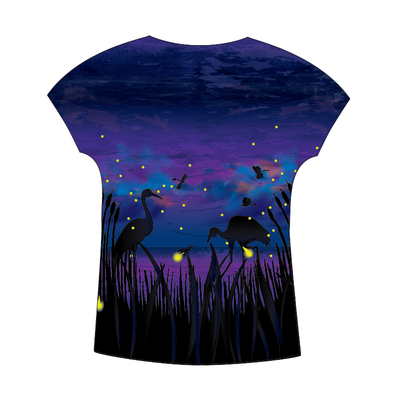 Fireflies Womens Short Sleeve Scoop Neck Shirt