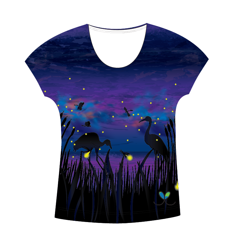 Fireflies Womens Short Sleeve Scoop Neck Shirt
