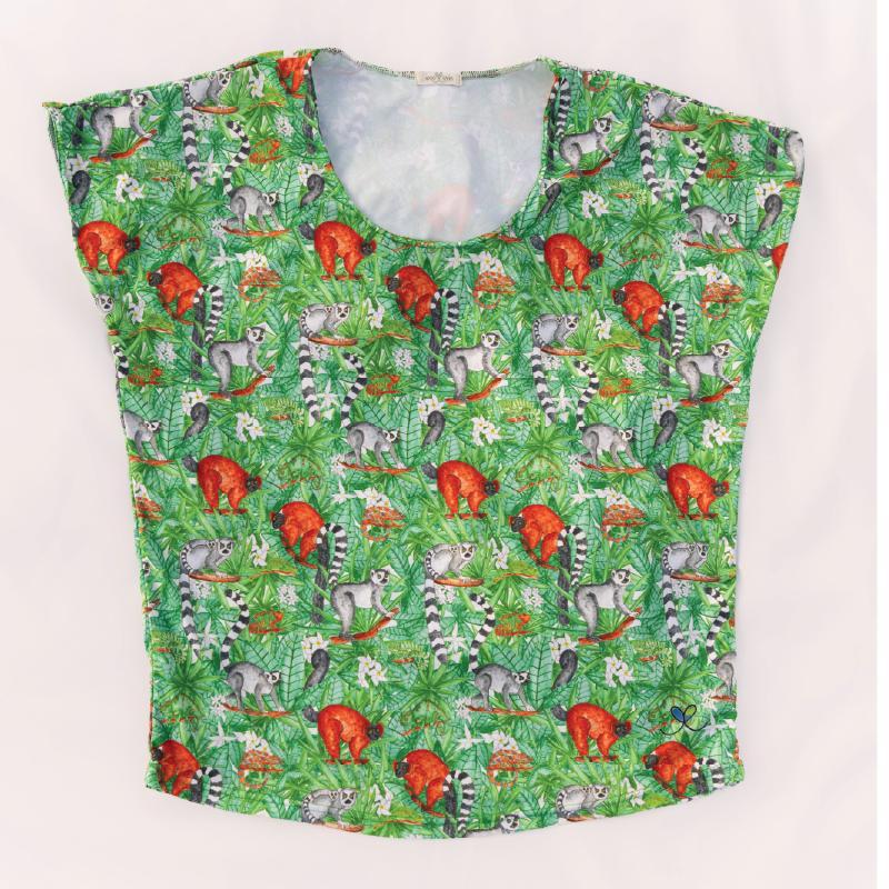 Lemur Womens Short Sleeve Scoop Neck Shirt