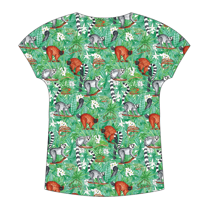 Lemur Womens Short Sleeve Scoop Neck Shirt