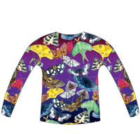 Moths Womens Long Sleeve Scoop Neck Shirt