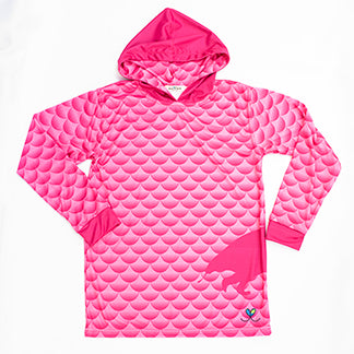 Pangolin Bright Pink Kids long sleeve hooded shirt