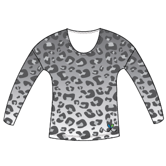 Snow Leopard Womens Long Sleeve Scoop Neck Shirt