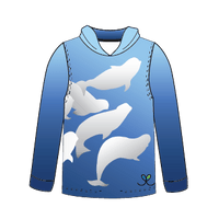 LIMITED EDITION- Beluga Whale Kids long sleeve hooded shirt