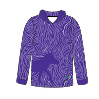 Grevy's Zebra Bright Purple Kids long sleeve hooded shirt