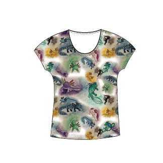 Axolotl Womens Short Sleeve Scoop Neck Shirt