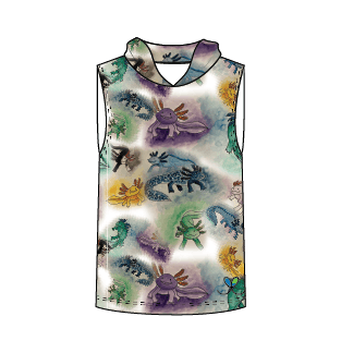 Axolotl Kids Sleeveless hooded shirt